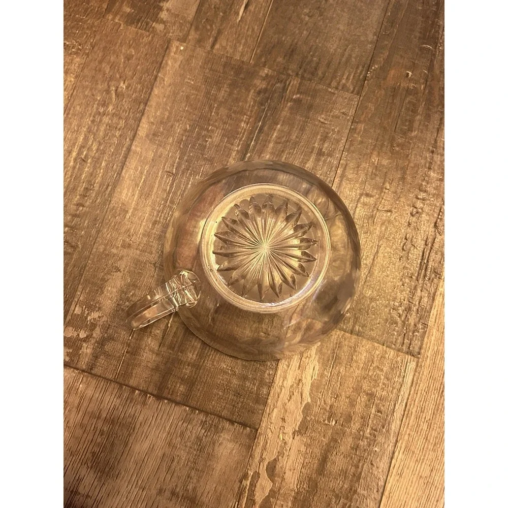 Clear Pressed Glass Floral Bowl, Round Decorative Flower Pattern